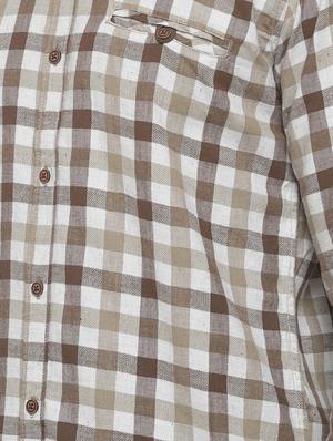 brown checkered casual shirt - 16712751 - Standard Image - 5