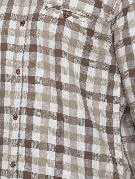 brown checkered casual shirt - 16712751 - Zoom Image - 5
