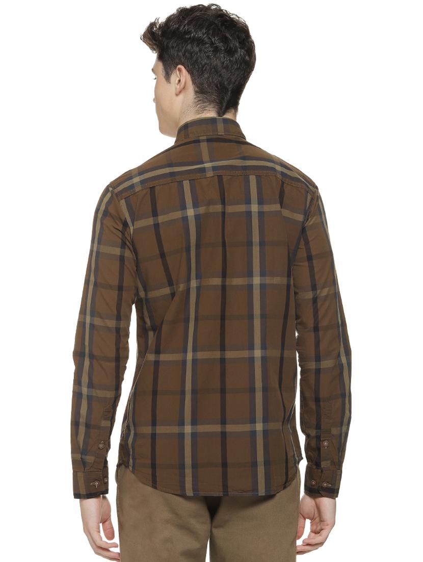 brown checkered casual shirt - 16712752 - Zoom Image - 3