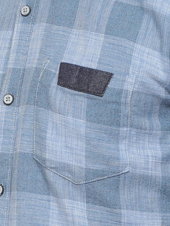 light blue checkered casual shirt - 16712753 - Zoom Image - 5