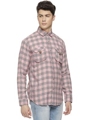pink checkered casual shirt - 16712755 - Standard Image - 2