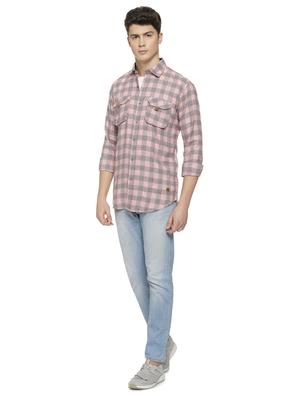 pink checkered casual shirt - 16712755 - Standard Image - 4