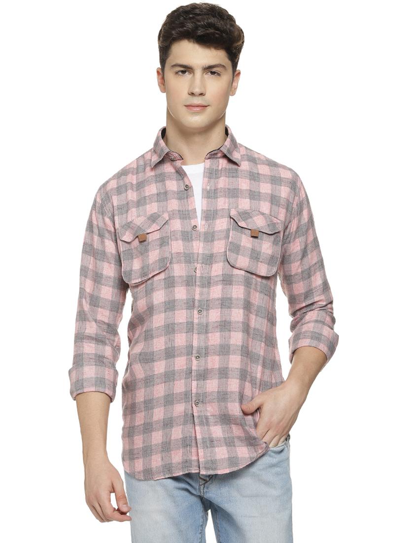 pink checkered casual shirt - 16712755 - Zoom Image - 1