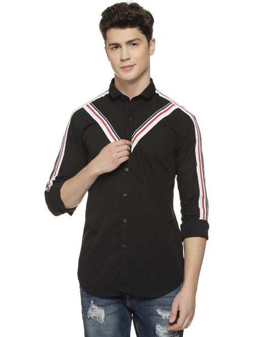 black taped casual shirt - 16712757 - Standard Image - 1
