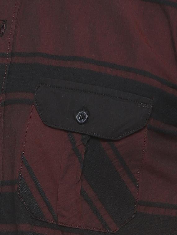 maroon striped casual shirt - 16712758 - Zoom Image - 5