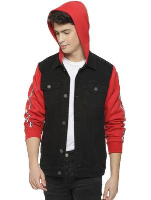 black color block denim jacket - 16712765 - Standard Image - 2