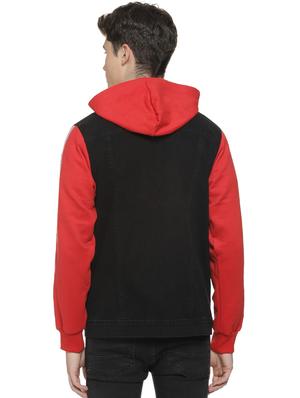 black color block denim jacket - 16712765 - Standard Image - 3