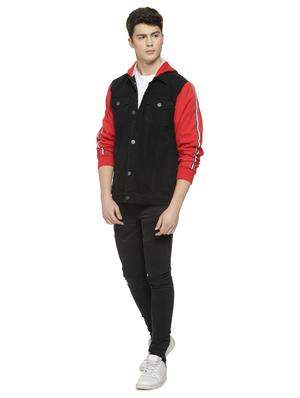 black color block denim jacket - 16712765 - Standard Image - 4