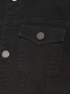 black color block denim jacket - 16712765 - Standard Image - 5