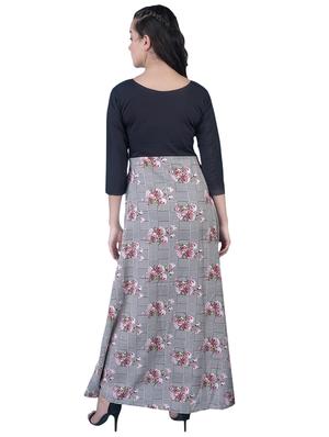 round neck checkered a-line dress - 16712781 - Standard Image - 3