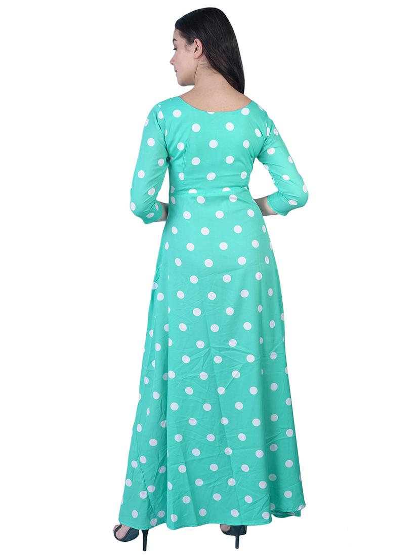 round neck polka dot a-line dress - 16712785 - Zoom Image - 3