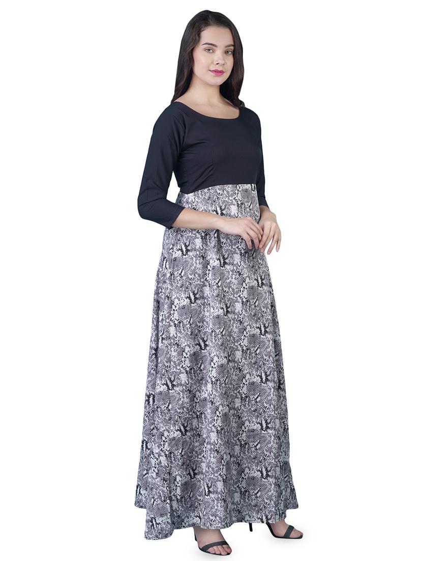 round neck snake print a-line dress - 16712809 - Zoom Image - 2