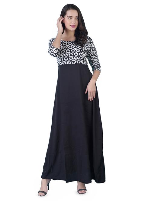 round neck abstract a-line dress - 16712810 - Very Small Image - 1