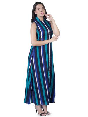 shirt collar striped maxi dress - 16712822 - Standard Image - 2