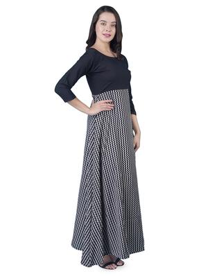 round neck chevron a-line dress - 16712823 - Standard Image - 2