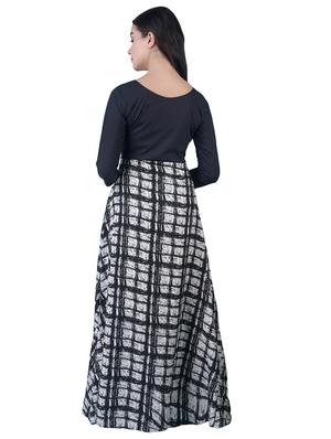 round neck checkered a-line dress - 16712824 - Standard Image - 3