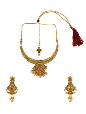 gold brass bridal necklace - 16712875 - Standard Image - 2