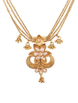 gold brass long necklace - 16712876 - Standard Image - 3