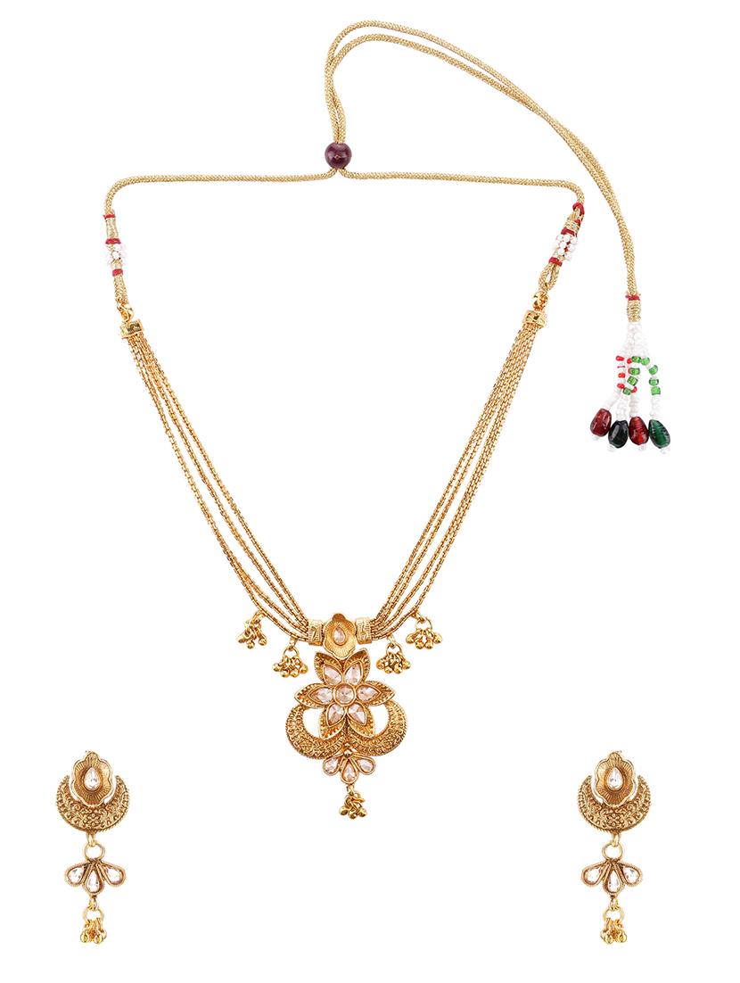 gold brass long necklace - 16712876 - Zoom Image - 2