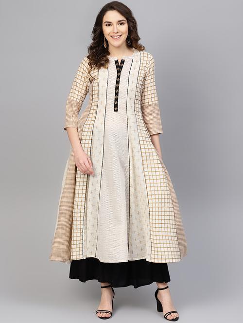 checkered kurta sharara set - 16712956 - Very Small Image - 1