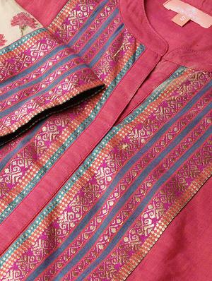 zari yoke kurta palazzo set - 16712959 - Standard Image - 5