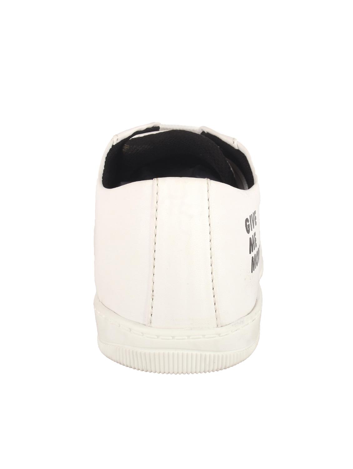 white leatherette lace up sneakers - 16712973 - Zoom Image - 3