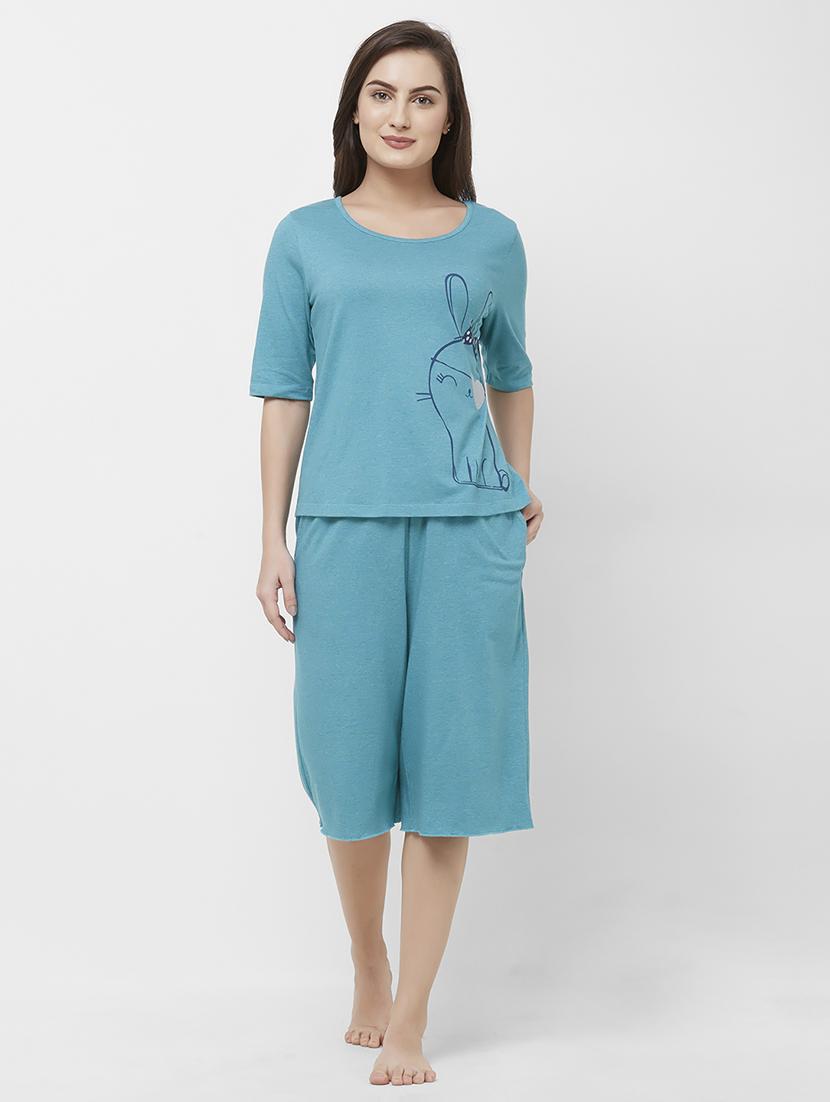 round neck quirky capri set - 16713050 - Zoom Image - 1