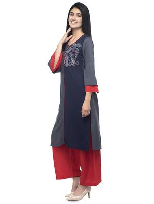 embroidered straight kurta - 16713071 - Standard Image - 2