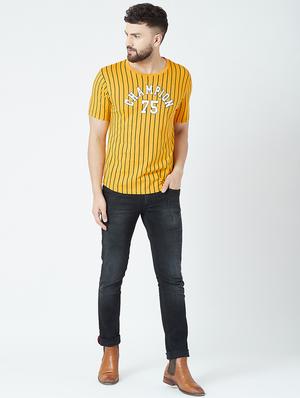 yellow typographic striped t-shirt - 16713072 - Standard Image - 4