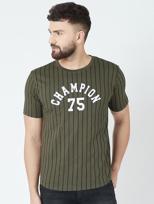 green typographic striped t-shirt - 16713073 - Standard Image - 1