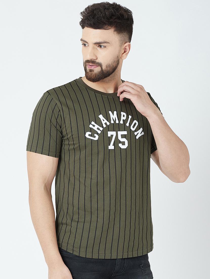 green typographic striped t-shirt - 16713073 - Zoom Image - 2