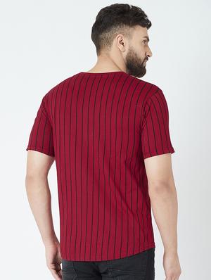 maroon typographic striped t-shirt - 16713114 - Standard Image - 3