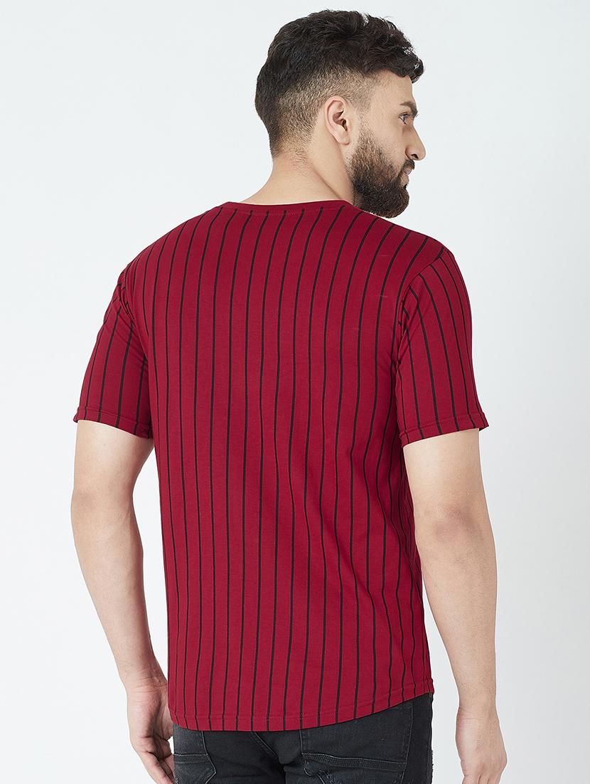 maroon typographic striped t-shirt - 16713114 - Zoom Image - 3
