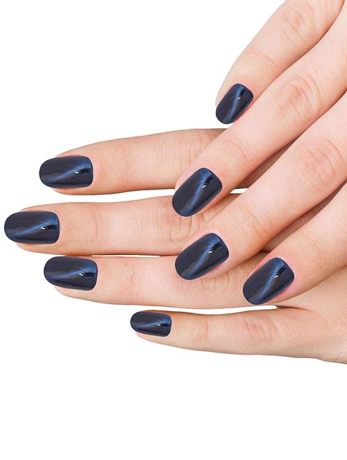 hand made /hand painted/hand crafted customised -blue cateye press on gel nails-with extensions and cateye nail art - 16713149 - Standard Image - 1