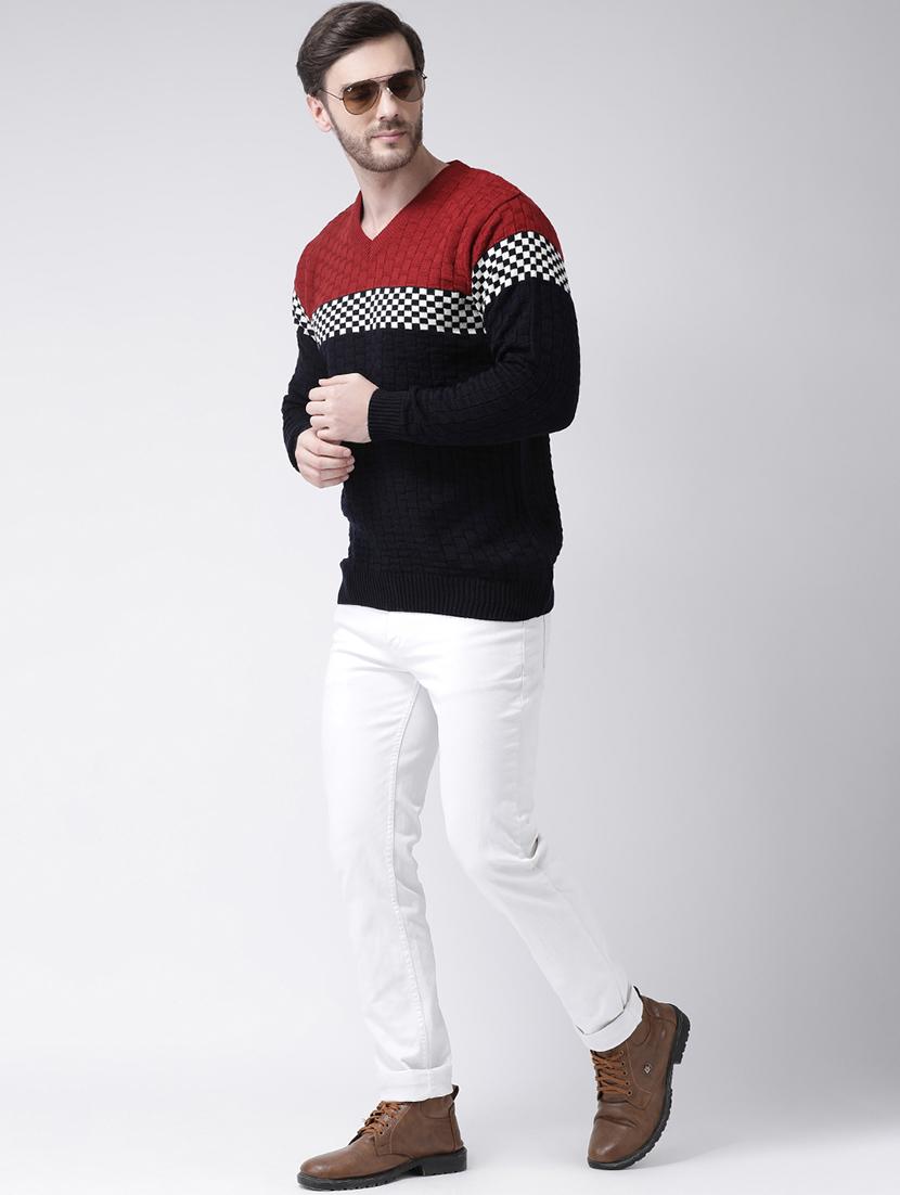 black color block pullover - 16713498 - Zoom Image - 4