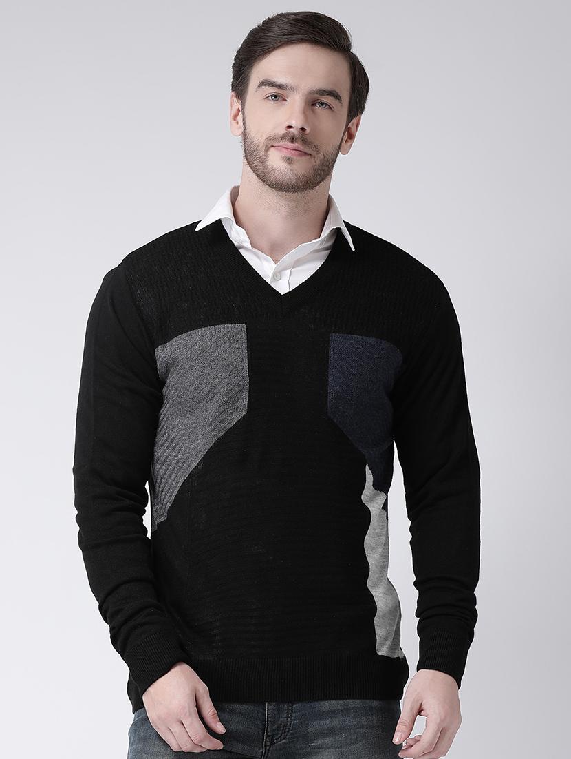 black color block pullover - 16713515 - Zoom Image - 1