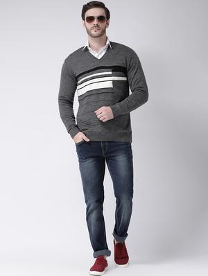grey striped pullover - 16713516 - Standard Image - 4