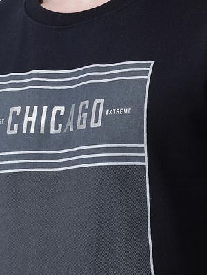 navy blue chest printed sweatshirt - 16713566 - Standard Image - 5