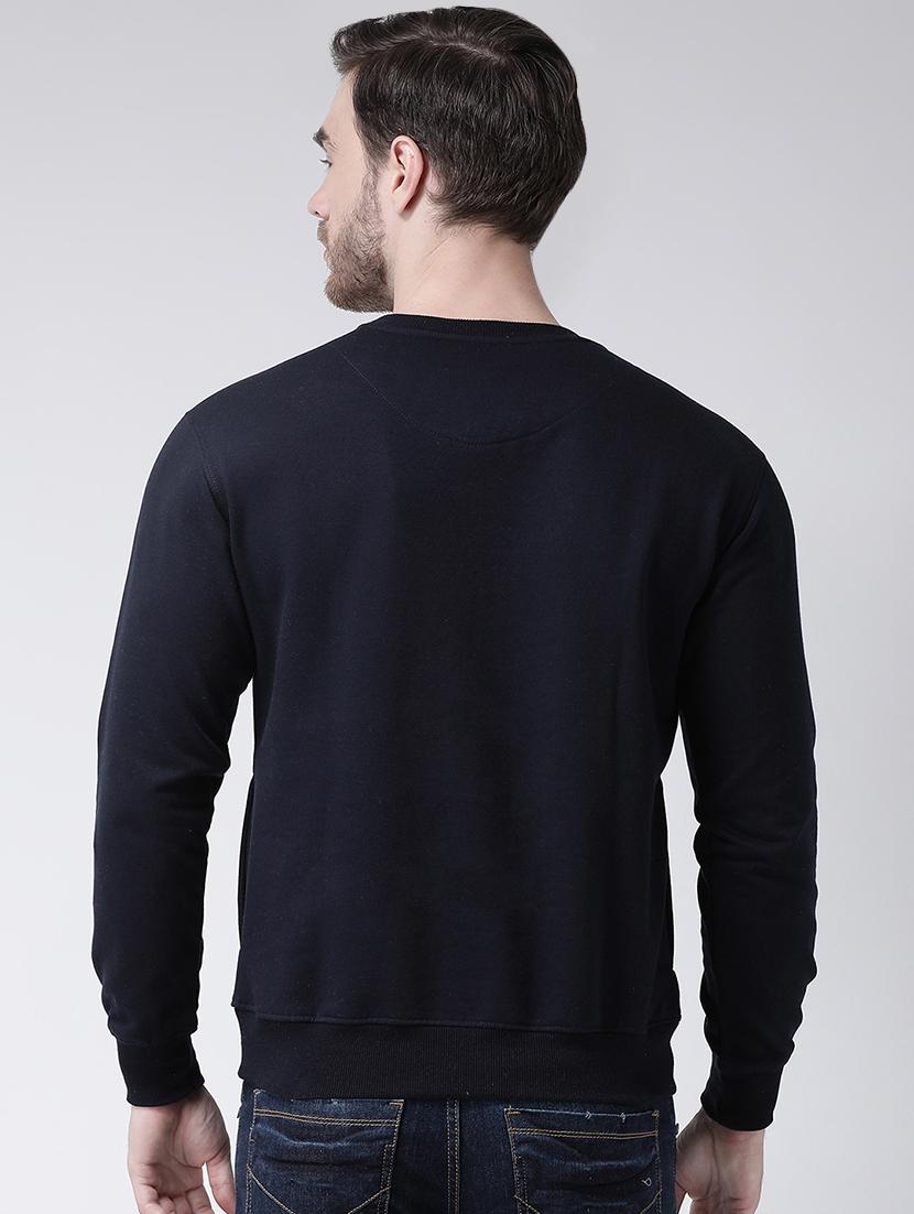 navy blue chest printed sweatshirt - 16713566 - Zoom Image - 3