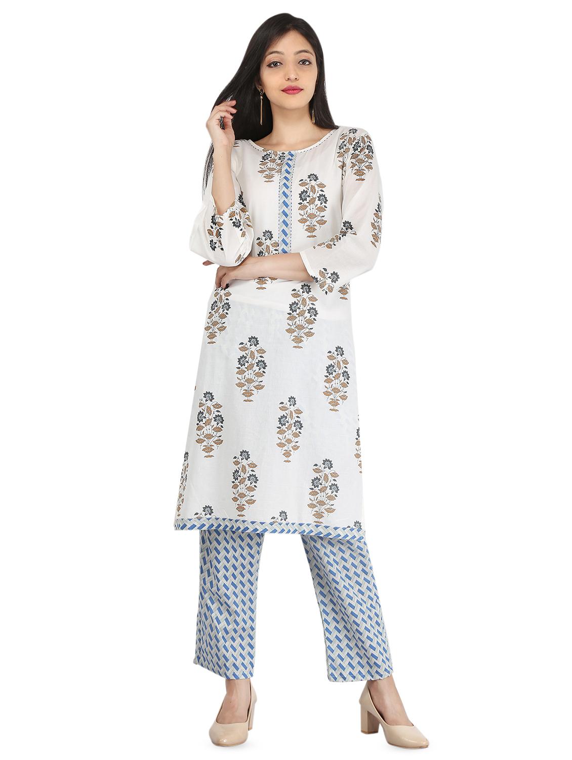 floral printed kurta palazzo set - 16713577 - Zoom Image - 1