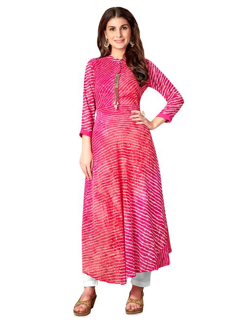 leheriya layered kurta - 16713613 - Standard Image - 1