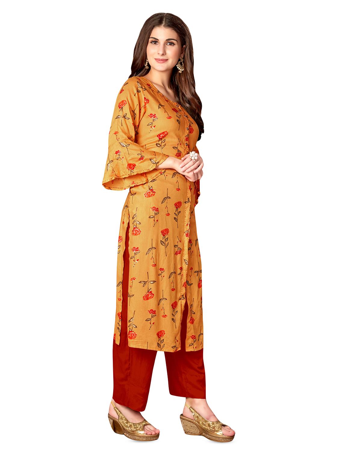 floral straight kurta - 16713614 - Zoom Image - 2