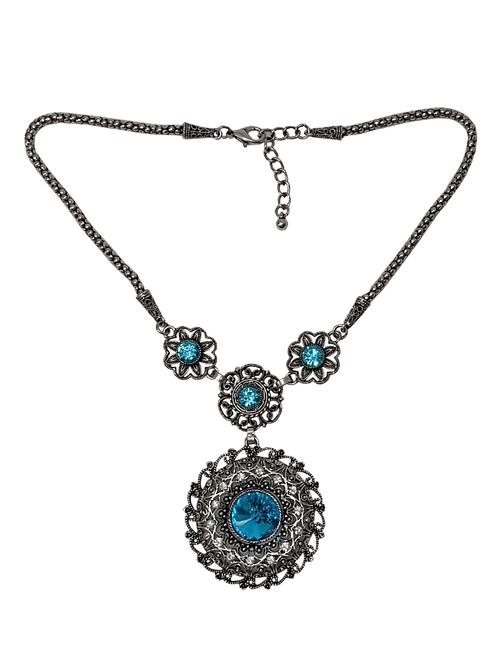 blue silver plated chain necklace - 16713619 - Standard Image - 1