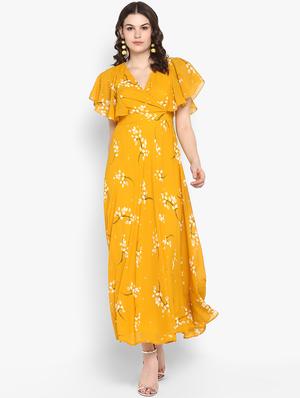 bell sleeved floral maxi dress - 16713822 - Standard Image - 4