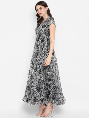 v-neck floral maxi dress - 16713825 - Standard Image - 2