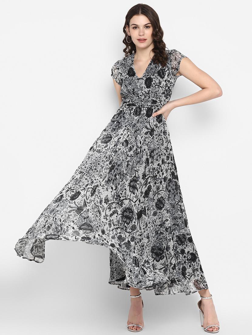 v-neck floral maxi dress 