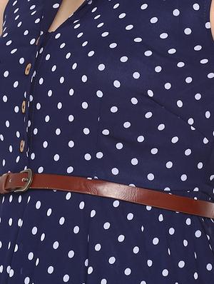 polka dot belted maxi dress - 16713826 - Standard Image - 5