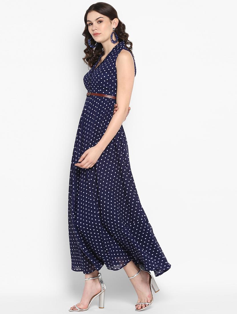 polka dot belted maxi dress - 16713826 - Zoom Image - 2