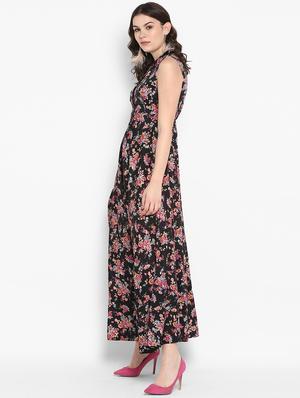 button detail floral maxi dress - 16713827 - Standard Image - 2