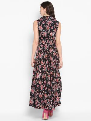 button detail floral maxi dress - 16713827 - Standard Image - 3